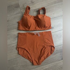 Calia Wire Swim High Rise Bottom Size 1X Rust *top separately sold in closet)